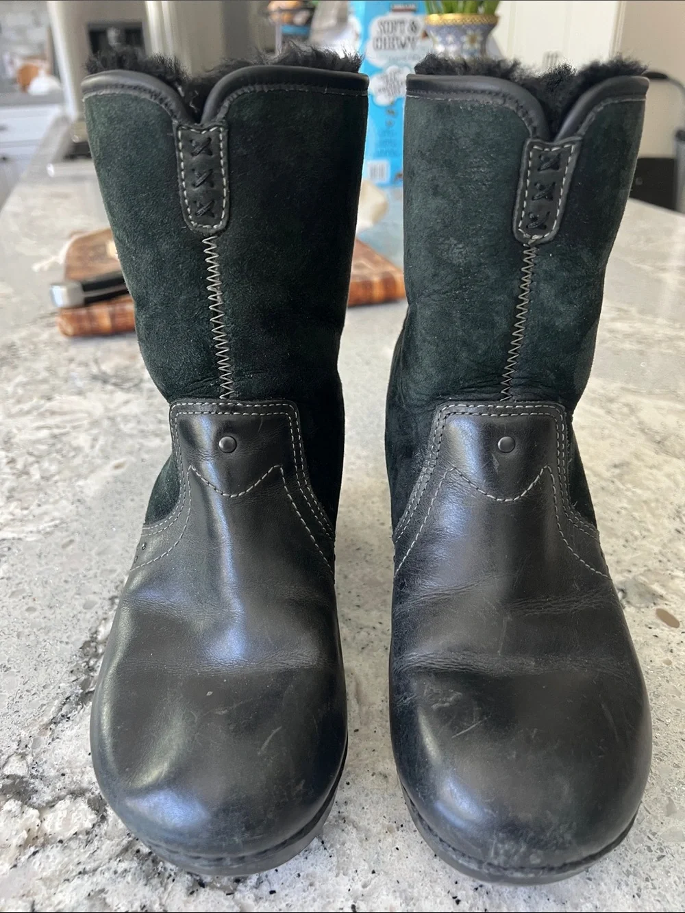 Dansko Harper Black Button Wedge Ankle Boots EU 36 Excellent Condition
